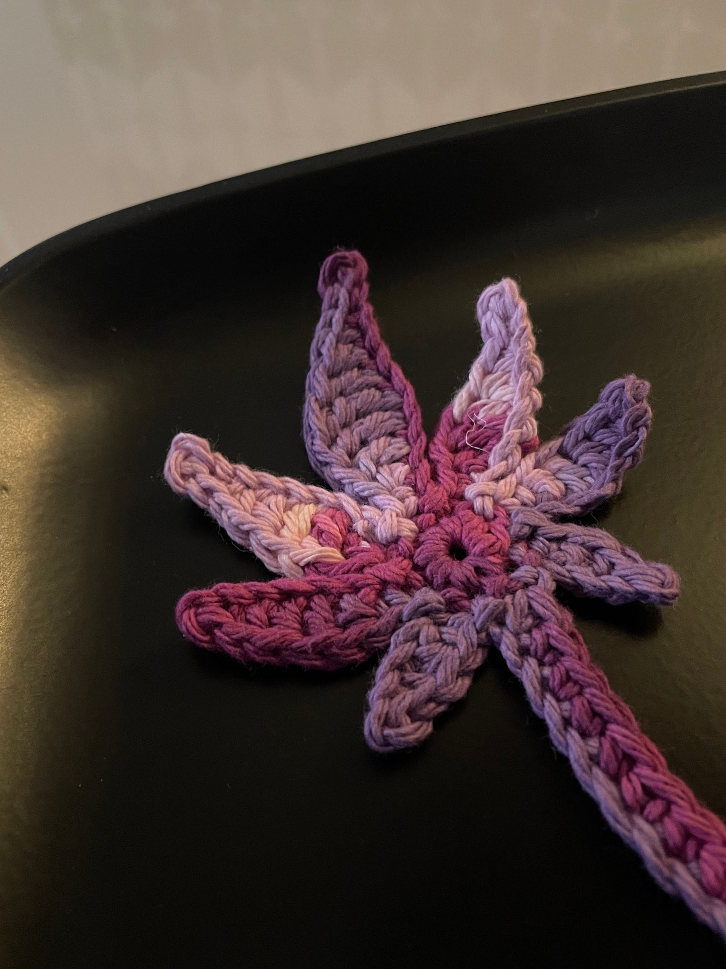 Crochet Weed Leaf Bookmark