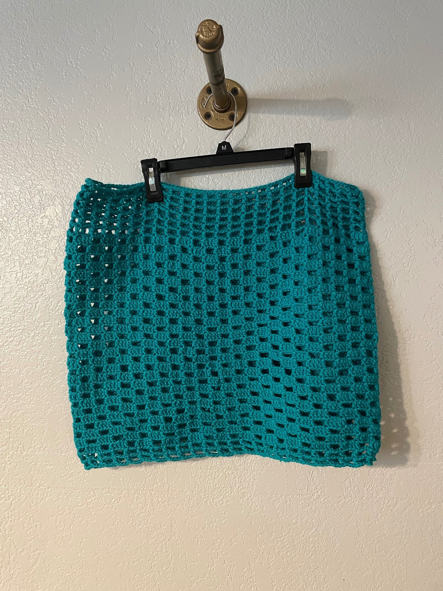Crochet Mini Skirt Checkered Pattern