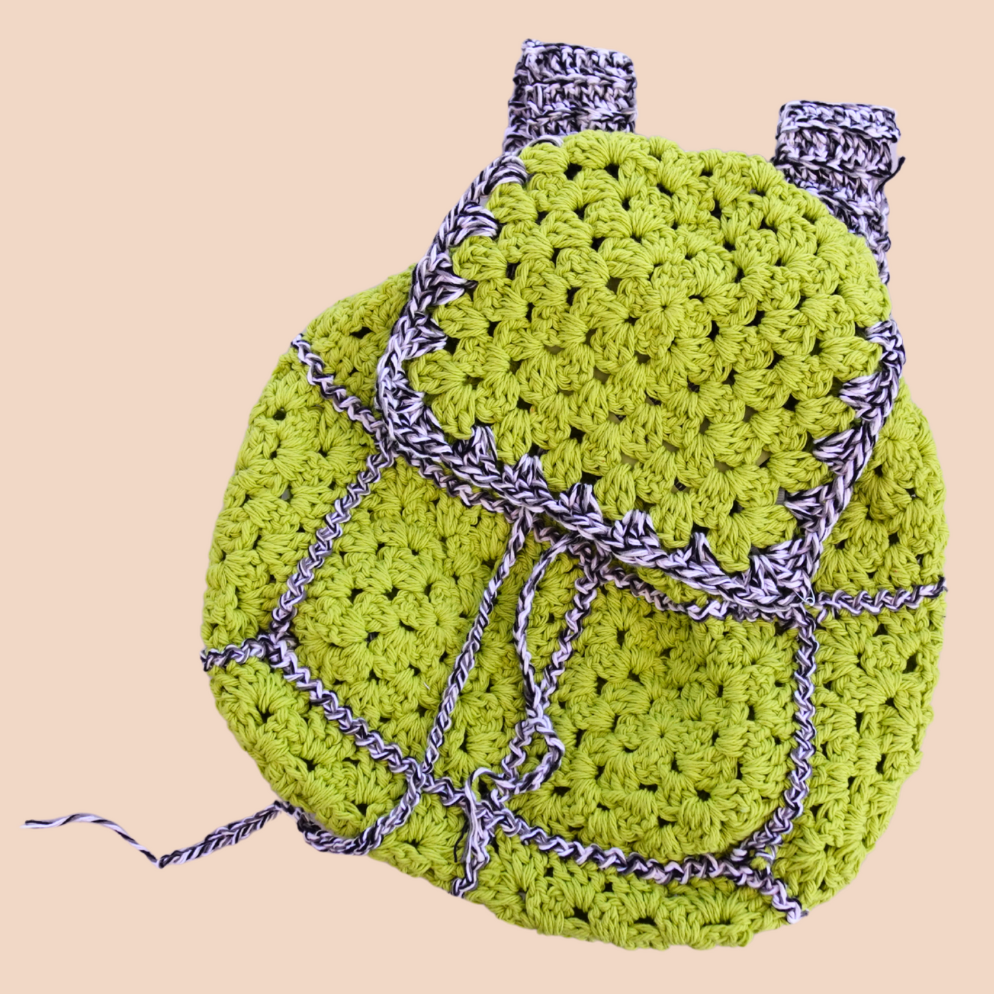 Neon Green Crochet Mini Backpack
