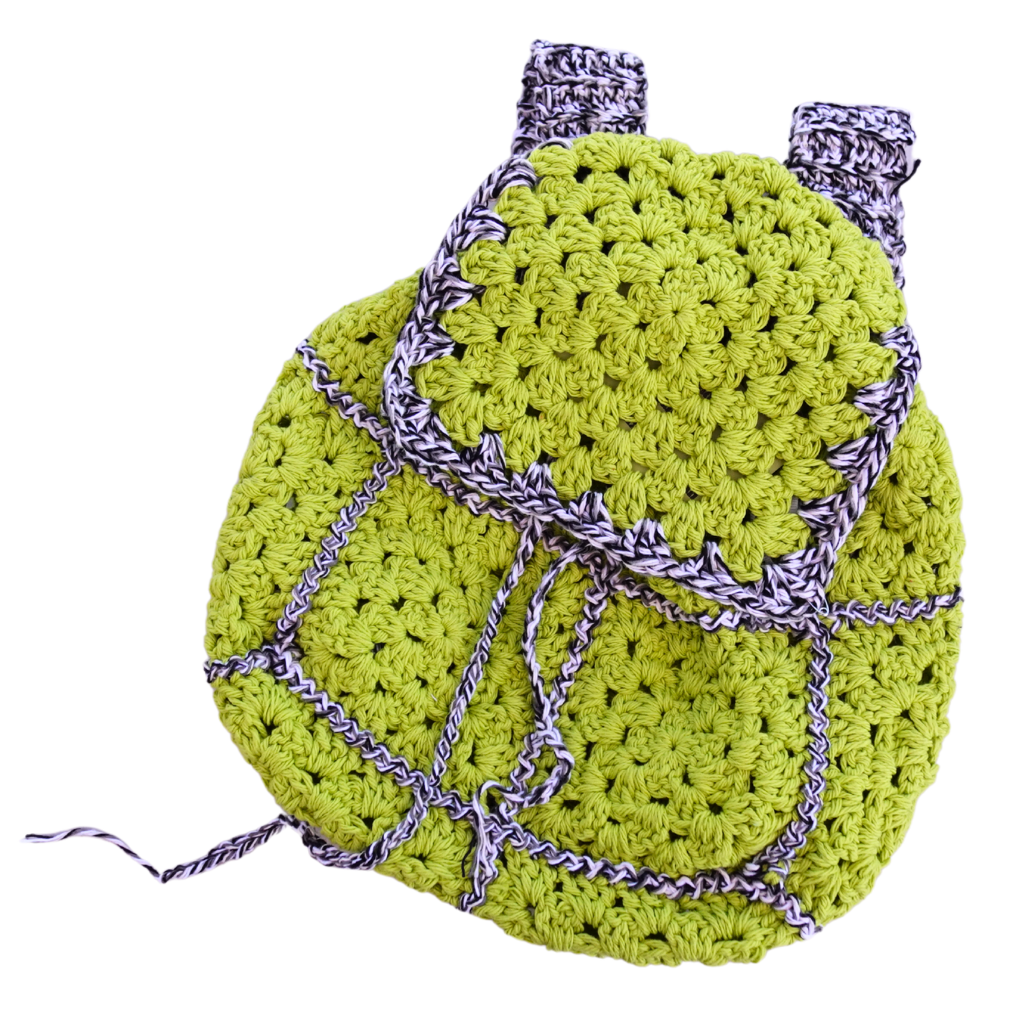 Neon Green Crochet Mini Backpack