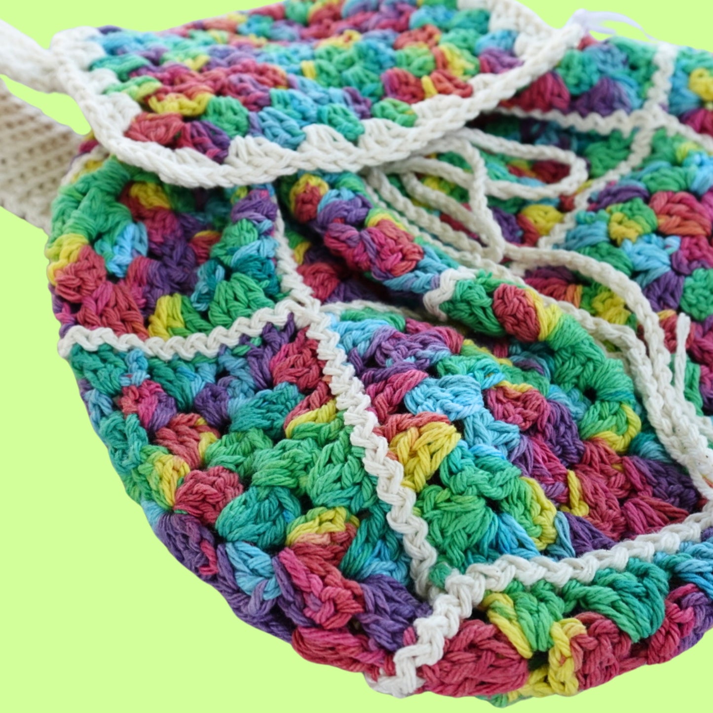 Rainbow Crochet Mini Backpack