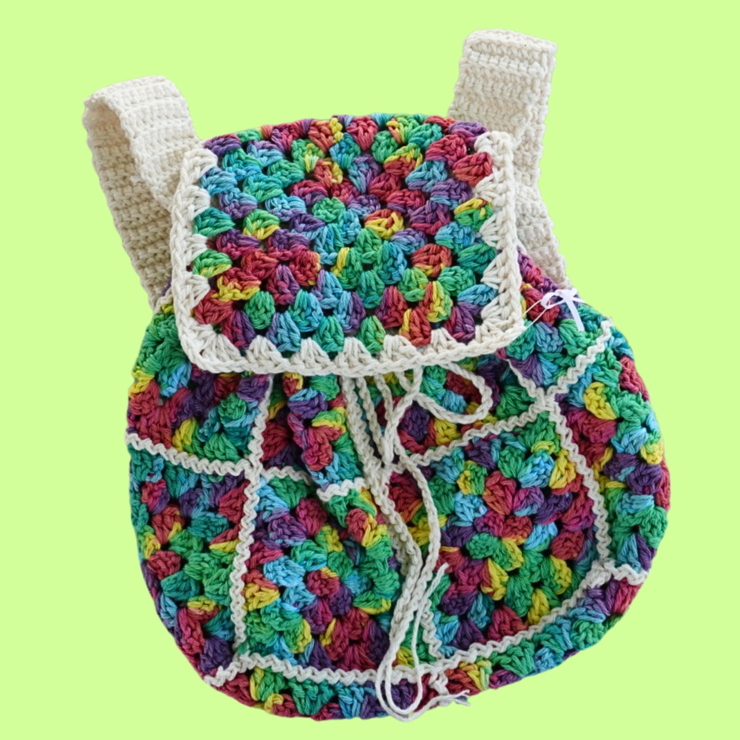 Rainbow Crochet Mini Backpack