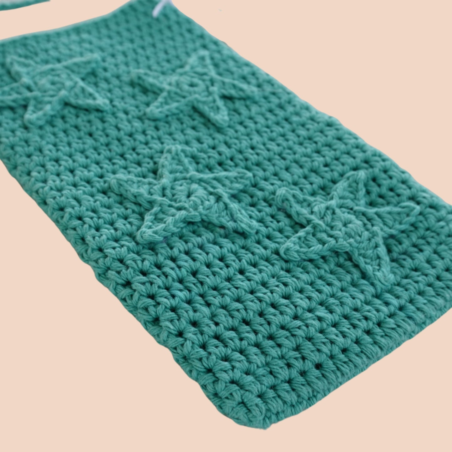 Teal Stars Crochet Cross Body