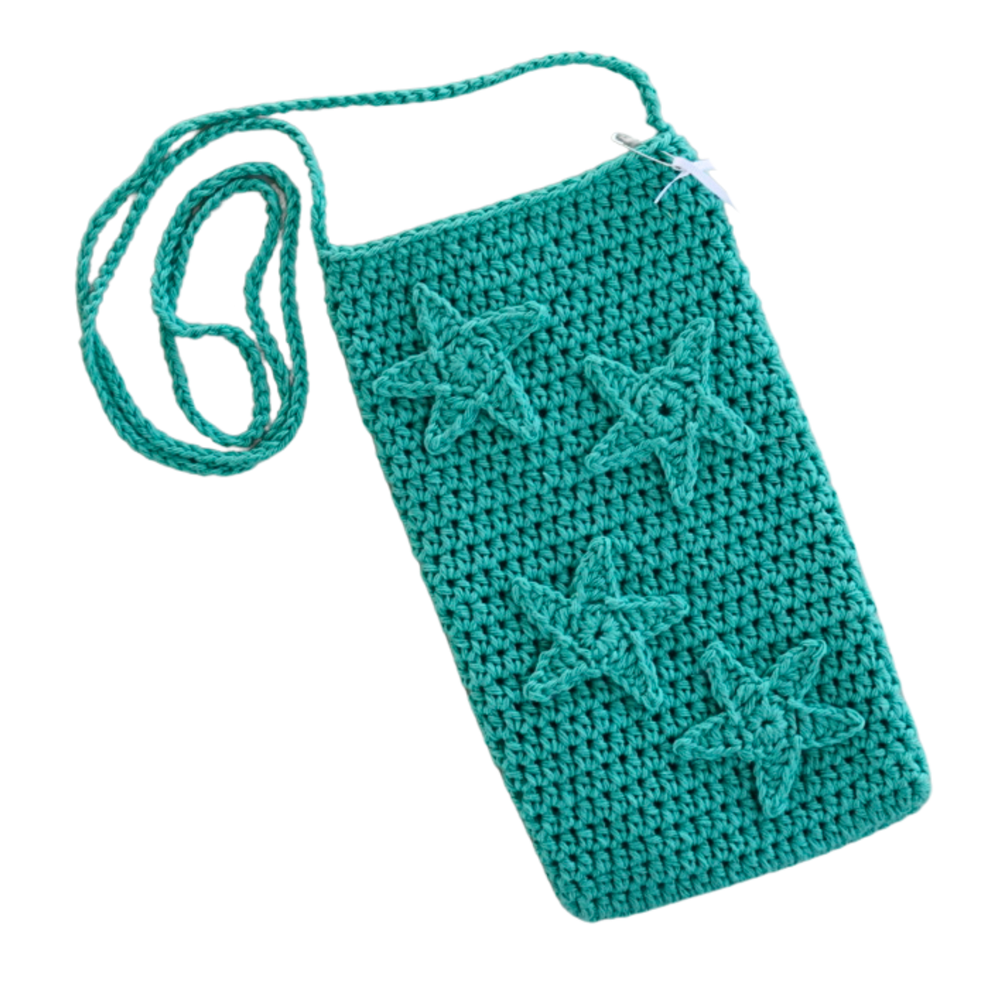 Teal Stars Crochet Cross Body