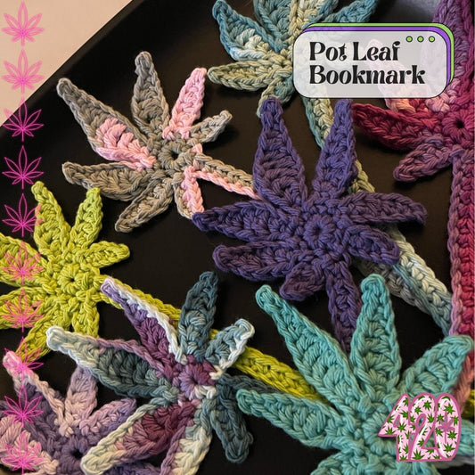 Crochet Weed Leaf Bookmark