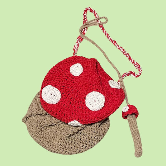 Cute Crochet Mushroom Handbag