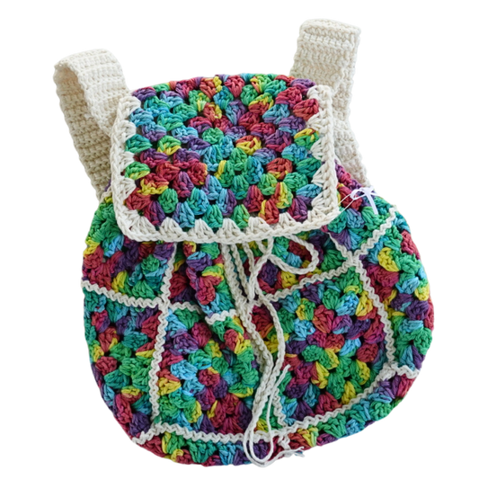 Rainbow Crochet Mini Backpack